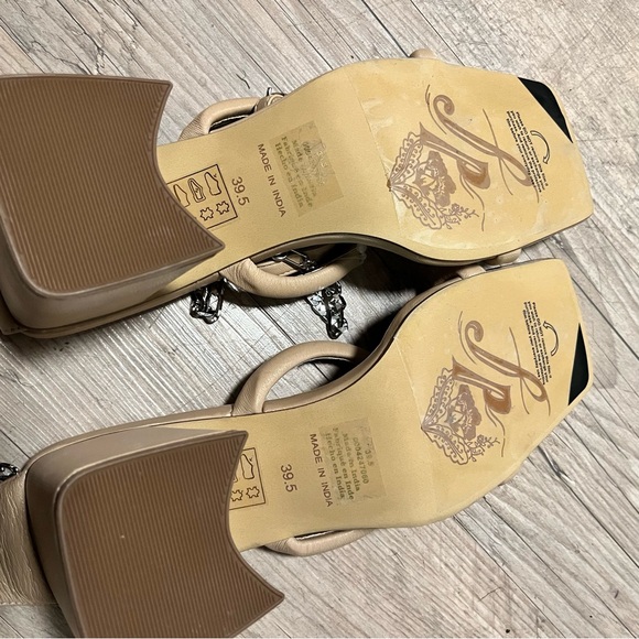 NEW Free People Parker Chain Heel Natural 39.5 - Picture 13 of 15